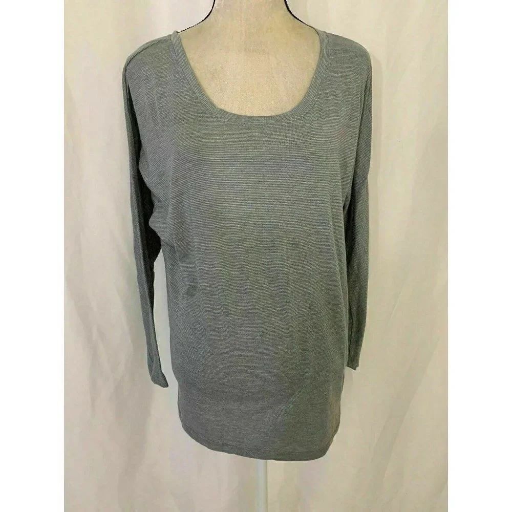 Allen Allen New Gray Striped Long Sleeve top